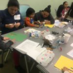 Families creating art together