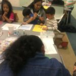 Families creating art together